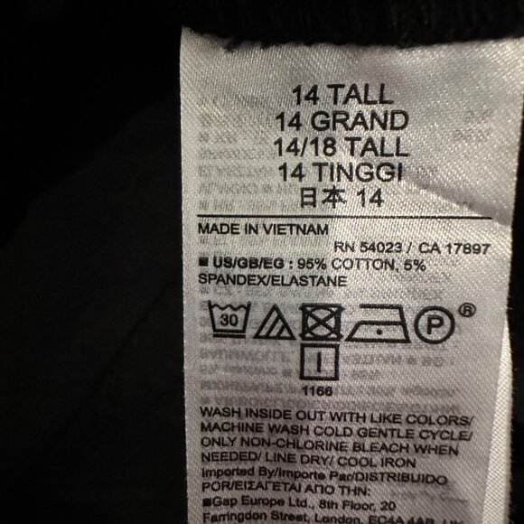 GAP WOMENS 14 TALL BLACK BOOTCUT CHINO PANTS - Picture 7 of 8